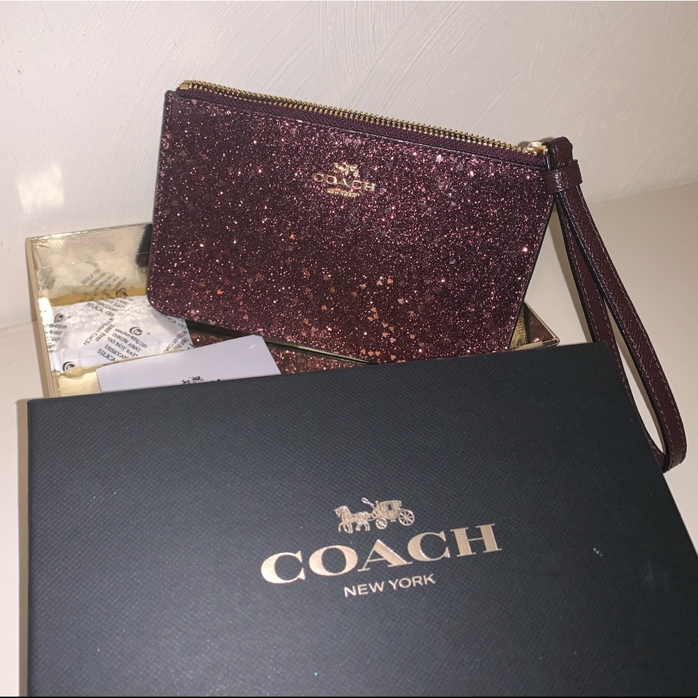 Coach Burgundy Wristlet